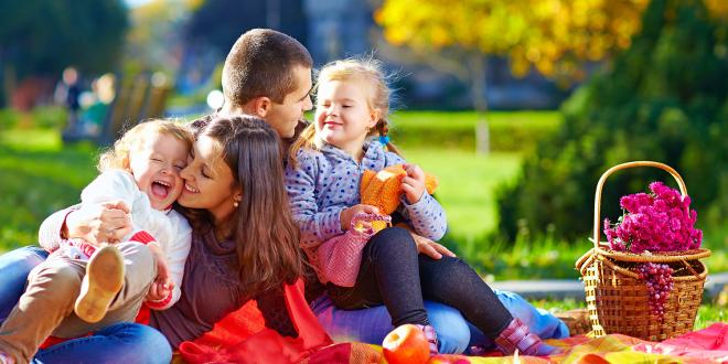 a family having a picnic in the park